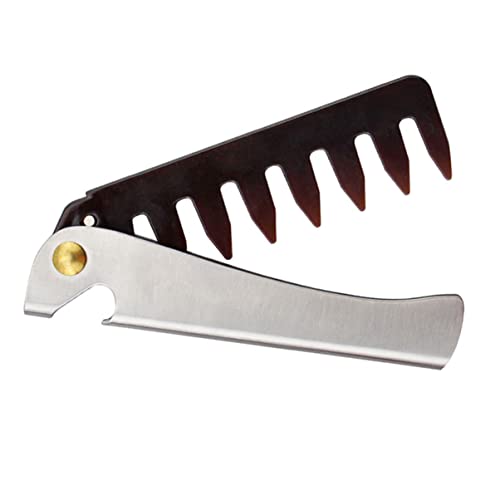 Gatuida 1Stück Faltbarer Haarkamm mit Zähnen Tragbarer Stylingkamm für Männer für Friseur und Bartpflege Kopfmassage und Alltag aus Hochwertigem von Gatuida