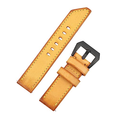 Gatuida 1Stück Gelbes Rindsleder Uhrenband für Herren Robustes Armband mit Schnellverschluss für Komfortable Stilvolle Trageerfahrung von Gatuida