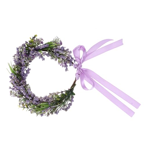 Gatuida 1Stück Handgemachtes Lavendel Blumenkranz Haarband Imitation Blumengirlande für Braut Hochzeitsfeier Strandurlaub Gatuida 1Stück Handgemachtes Lavendel Blumenkranz Haarband Imitation Blumengirlande für Braut Hochzeitsfeier Strandurlaub von Gatuida