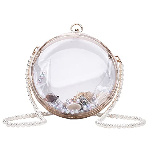 Gatuida Kettentasche Umhängetasche Damen Perlenkette Transparent Kleine Kugeltasche Crossbody Packung für Sommer Gatuida Kettentasche Umhängetasche Damen Perlenkette Transparent Kleine Kugeltasche Crossbody Packung für Sommer von Gatuida