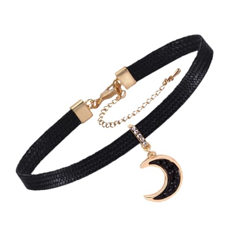 Gatuida Kurze Schwarze Mondkette Für Mode- Mit Stilvollem Design Hautfreundliches Material Für Angenehmes Tragegefühl Kombinierbar Mit Kleidung Für Viele Anlässe Gatuida Kurze Schwarze Mondkette Für Mode- Mit Stilvollem Design Hautfreundliches Material Für Angenehmes Tragegefühl Kombinierbar Mit Kleidung Für Viele Anlässe von Gatuida