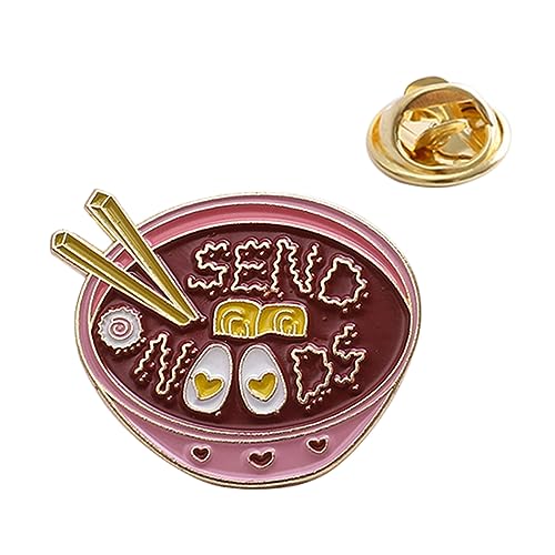 Gatuida 1Stück Lustige Cartoon Ramen Brosche Emaille Pin im Allzweck Design Alloy Dunkelrot für Modeaccessoires Perfektes für Anlässe Wie Muttertag und Geburtstage von Gatuida