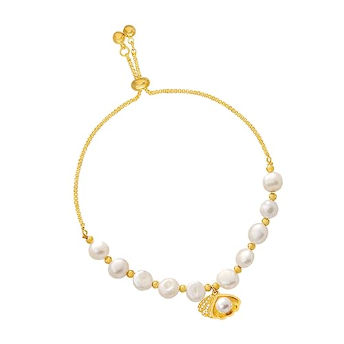 Gatuida Damen Perlenarmband Schalen Verstellbares Armband für Eleganten Handgelenkschmuck Stilvolles Alltagsaccessoire für Frauen von Gatuida