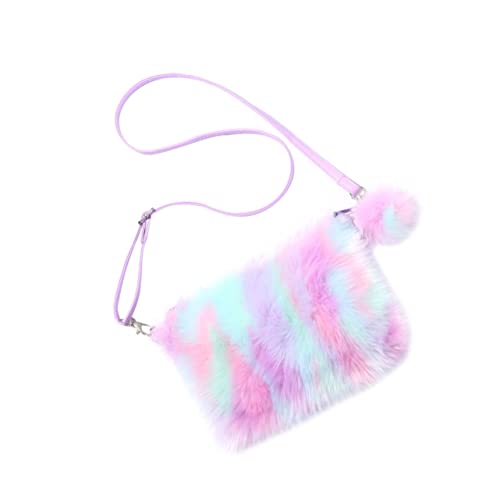 Gatuida Regenbogen Plüsch Umhängetasche für Damen Bunte Batik Schultertasche mit Metallreißverschluss Flauschige Crossbody Tasche für Modebewusste Gatuida Regenbogen Plüsch Umhängetasche für Damen Bunte Batik Schultertasche mit Metallreißverschluss Flauschige Crossbody Tasche für Modebewusste von Gatuida