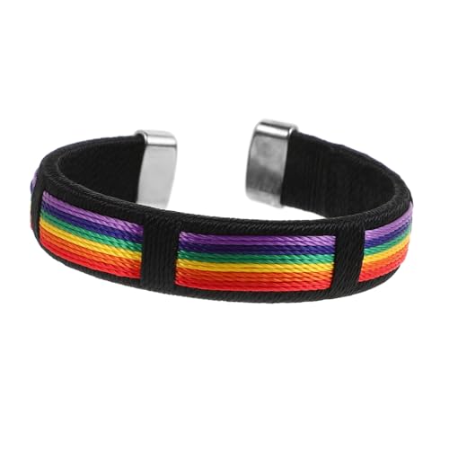 Gatuida Regenbogen Armband Paararmband Handgemacht Exquisites Handaccessoire für Damen und Herren Zartes Polyesterarmband für Freundschafts und Partnergeschenke von Gatuida