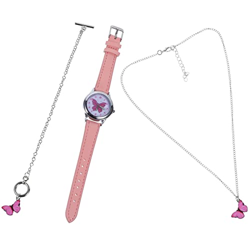 Gatuida 1satz Butterflies Armbanduhr Set Mit Handgelenkarmband Und Halskette Elegantes Verstellbares Design Für Mädchen Und Frauen Als Modisches Accessoire von Gatuida