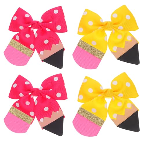 Gatuida 2 Paar Haarschleifen für Baby-Mädchen – Grosgrain-Schleifenclips – Vollständig gefütterte Haarspangen – Rutschfeste Haar-Accessoires für kleine Mädchen, Kinder von Gatuida