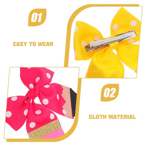 Gatuida 2 Paar Schleifen für Mädchen, Haarschmuck, Ripsband, Krokodilklemmen, rutschfeste Baby-Haarspangen, große Schleife für Kleinkinder, Kinder und Jugendliche von Gatuida