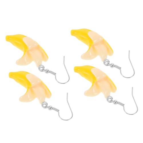 Gatuida 2 Paare Bananen Ohrringe Damen Gelb Dangle Ohrschmuck Kreativ Leicht Ohrhänger Für Alltag Party Kostüm Accessoire von Gatuida