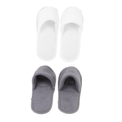 Gatuida 2 Paare Faltbare Rutschfeste Reiseslipper für Damen und Herren Leichte Platzsparende Hausschuhe für Hotel Zuhause Spa und Unterwegs Weiß von Gatuida