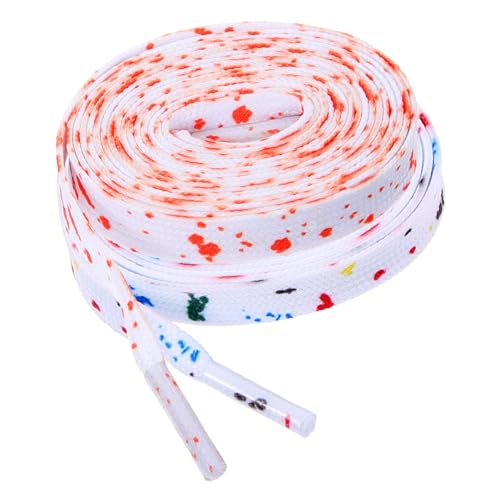 Gatuida 2 Paare Flache Sportschnürsenkel Bunte Stoff schnürsenkel für Sneaker Strapazierfähig Modisch Komfortabel Passend für Damen und Herren Turnschuhe von Gatuida