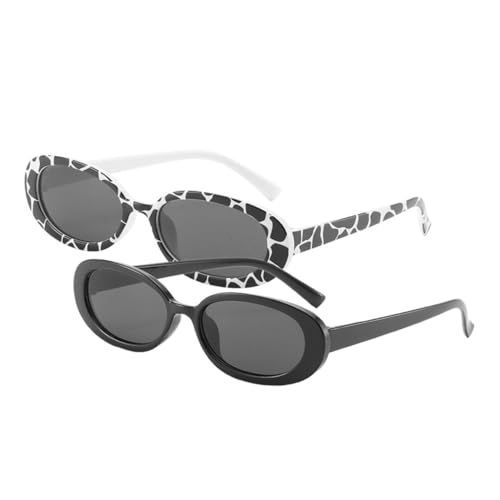 Gatuida 2 Paare Kreative Ovale Sonnenbrillen mit Trendigem Muster UV Schutz Robustes Design Modische Partybrillen für Damen und Herren für Outdoor Streetstyle und Festivals Gatuida 2 Paare Kreative Ovale Sonnenbrillen mit Trendigem Muster UV Schutz Robustes Design Modische Partybrillen für Damen und Herren für Outdoor Streetstyle und Festivals von Gatuida