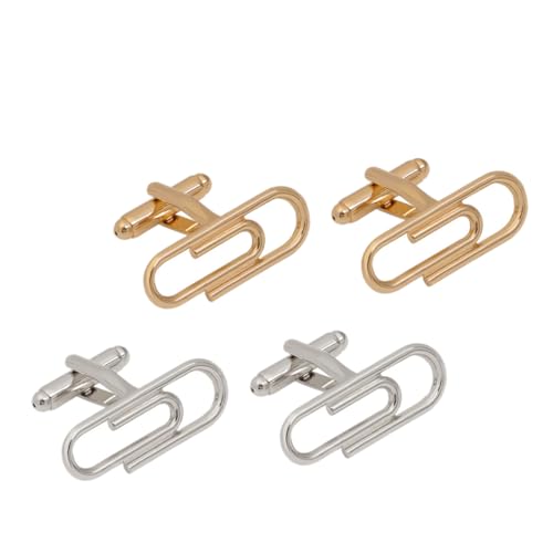 Gatuida 2 Paare Stilvolle Manschettenknöpfe Herren Papierclip Design Cufflinks Für Business Und Freizeit Schicke Hemdärmelverzierung Für Und Besondere Anlässe von Gatuida