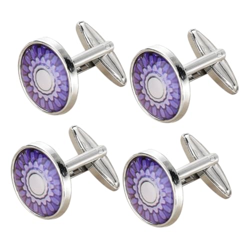 Gatuida 2paare Herren Manschettenknöpfe Mit Blumenmotiv Für Hemden Runde Knöpfe Aus Legierung Umschlagmanschetten Accessoire Für Hochzeiten Partys Geschäftstreffen von Gatuida