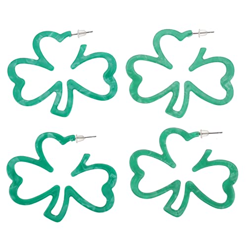 Gatuida 2 Paare Saint Patrick's Day Ohrstecker Kleeblatt Design Grün Festival Ohrringe für Damen Leicht zu Tragen Stilvoll und Perfektes Schmuck Accessoire von Gatuida