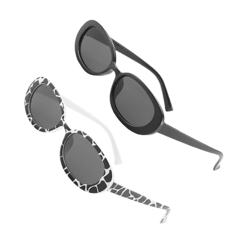 Gatuida 2 Paare Stylische Sonnenbrillen mit Ovalem Rahmen in Modischem Design Ultraleichtes Robustes Gestell Kreative Fashion Brillen für Damen und Herren für Party und Alltag Gatuida 2 Paare Stylische Sonnenbrillen mit Ovalem Rahmen in Modischem Design Ultraleichtes Robustes Gestell Kreative Fashion Brillen für Damen und Herren für Party und Alltag von Gatuida