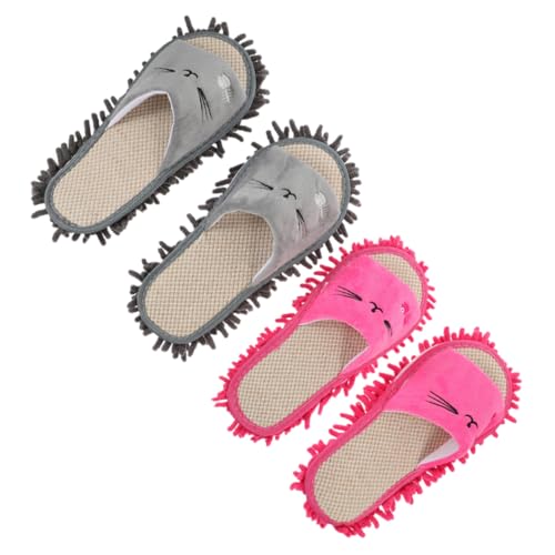 Gatuida 2 Paare Waschbare Mop hausschuhe aus Chenille Abnehmbare Wiederverwendbare Reinigungsschuhe Rutschfest Strapazierfähig Praktische Bodenwischer slipper für Erwachsene Rosa Gatuida 2 Paare Waschbare Mop hausschuhe aus Chenille Abnehmbare Wiederverwendbare Reinigungsschuhe Rutschfest Strapazierfähig Praktische Bodenwischer slipper für Erwachsene Rosa von Gatuida