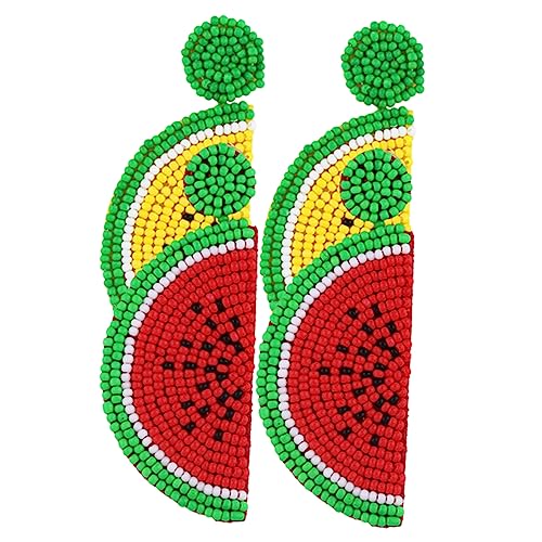 Gatuida 2 Paare Wassermelonen Ohrringe für Damen Sommer Drop Ohrringe Bohemian Statement Gelb und Rot für Trendige Looks Gatuida 2 Paare Wassermelonen Ohrringe für Damen Sommer Drop Ohrringe Bohemian Statement Gelb und Rot für Trendige Looks von Gatuida