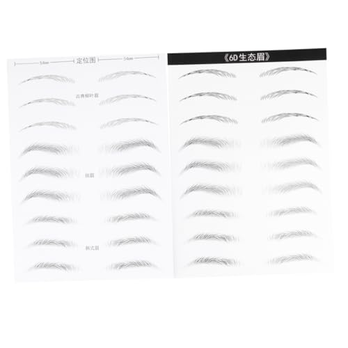 Gatuida 2 Paare wasserfeste Augenbrauenaufkleber gefälscht Körperpflege wasserfest dauerhaft haarähnliche Simulation Stöcke künstliches Augenbrauenpflaster Aufkleber für Augenbrauen von Gatuida