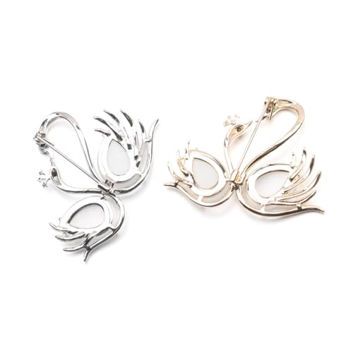 Gatuida 2 STÜCK Broschen mit Zirkonia Besetzt Stilvolle Tier Anstecknadeln in Gold und Silber Schmuck Accessoires für Damen und Herren Passend für Hochzeit Party und Zufällige Farbe von Gatuida