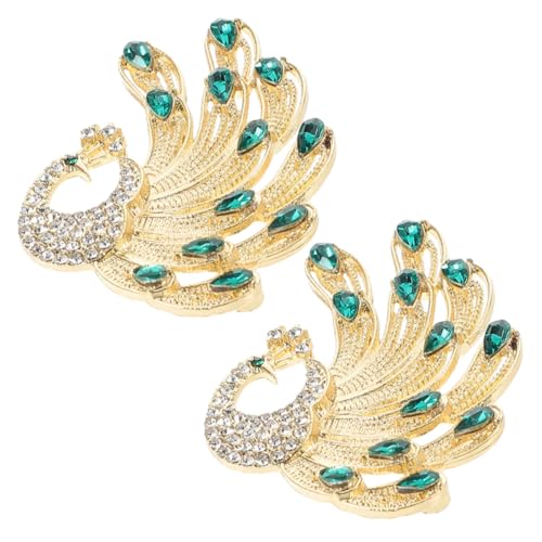 Gatuida 2 STÜCK Peacock Rhinestone Brosche Anstecknadeln für Damen Multifunktionale Clips für Schals Hochzeiten und DIY Projekte von Gatuida