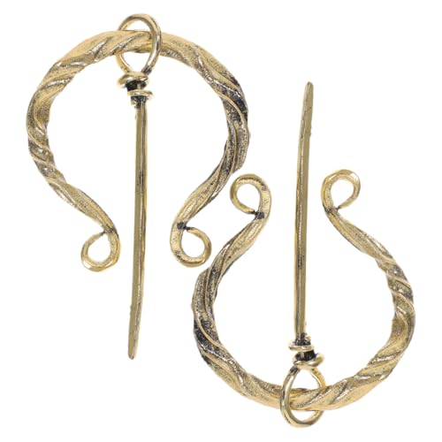 Gatuida 2 STÜCK Teiliges Umhangbroschen Mittelalterliche Penannular Broschen aus Vintage Gürtelschnalle und Denim Abzeichen mit Nordischer Stilvolle Kleidungsschmuck Accessoires von Gatuida