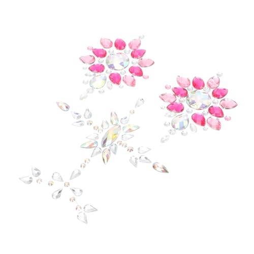 Gatuida 2 Sätze Körper Strasssteine Brust Schmuck Aufkleber Selbstklebende Schimmernde Brust und Körperjuwelen für Festival Karneval Party Vielseitig Gesicht Rücken Armen Hautfreundlich von Gatuida