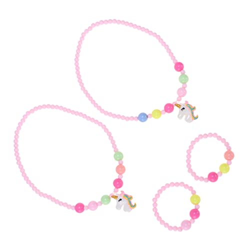 Gatuida 2 Satz Armbänder mit Wunderschöner Einhorn Halskette für Mädchen Pinkes Schmuckset für Partys und von Gatuida