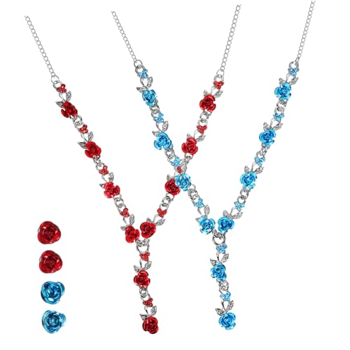 Gatuida 2 Satz Elegantes Teiliges Damen Schmuckset Anhänger Halskette und Ohrringe aus Hochwertiger Legierung Verstellbar Strahlender Strassbesatz Geeignet für Party Hochzeit und von Gatuida