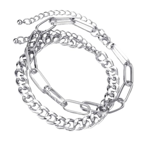 Gatuida 2 Satz Fußkettchen Silberfarbenes Kreatives Fußschmuck aus Hochwertiger Zinklegierung Leicht Hautfreundlich Modisch für Damen als für Familie und Freunde von Gatuida