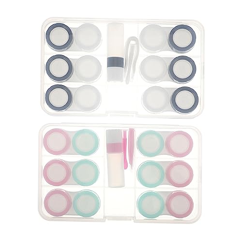 Gatuida Kontaktlinsenbehälter 2 Sets Boxetui Make Up Entferner Kunststoff Mini Durchsichtiger Kontaktlinsenbehälter von Gatuida