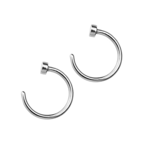 Gatuida 2 Stck Surgical Titanium Steel Nasenring C Förmig Unisex Nasenpiercing Silber Allergiefrei Alltagsschmuck für Damen und Herren von Gatuida
