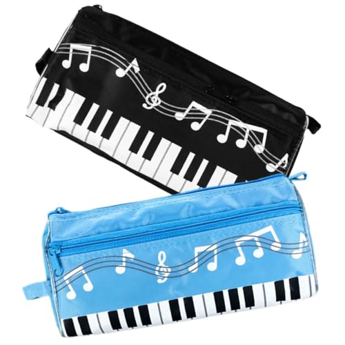 Gatuida 2 Stck Teiliges Federmäppchen Musiknoten Design Doppellagiges Geräumiges Stiftemäppchen mit Reißverschluss Leicht Tragbare Federtasche für Schüler für Schule und von Gatuida