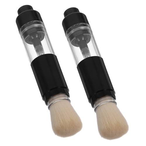 Gatuida 2 Stck Tragbarer Presspuderpinsel Nachfüllbar Multifunktional Leicht Für Losen und Kompakten Puder Damen Reise Make Up Pinsel Klein und Einfach zu Bedienen von Gatuida