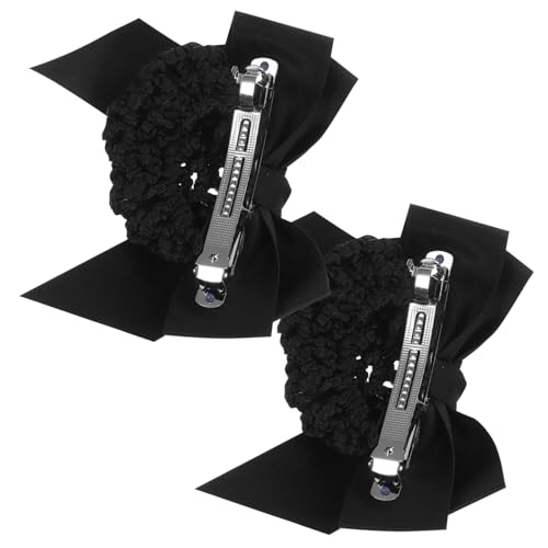 Gatuida 2 Stck. Haarnetz mit Schleifen Clip für Damen Eleganter Haarschmuck Stabiler Haargummi Ersatz für Dutt und Beruf Geeignet für Krankenschwestern Servicekräfte Tägliche und Festliche von Gatuida