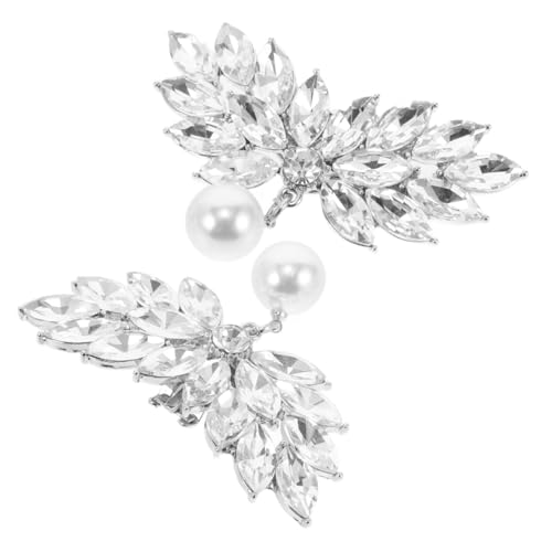 Gatuida 2 Stück Abnehmbare Strasssteine Perlen Schuhclips Kristallverzierte Schuhschnallen für Damen High Heels Brautschuh Charms Vielseitige Schmuckverzierung für Hochzeit und Party von Gatuida