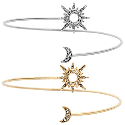 Gatuida 2stücke Und Mond Armbänder Damen Arm Manschetten Oberschenkel Manschetten Legierung Armreifen Mode Armbänder Für Frauen Für Weihnachten Geburtstag von Gatuida