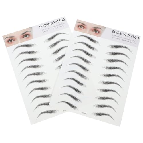 Gatuida 2stücke Künstliche Augenbrauen Imitation Transfer Sticker Schwarz Für Männer Und Frauen Augenbrauen-tool Schablonen von Gatuida
