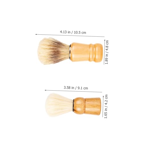 Gatuida 2 Stück Bartbürste aus Holz mit Nylonborsten Langlebiger Rasierpinsel für Herren Bartpflege Leicht und Praktisch für Zuhause Reise und Salon Geschenk für Männer von Gatuida