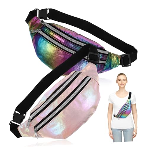 Gatuida 2 Stück Bauchtasche Damen Portable Belt Bags mit Reißverschluss Leichte Crossbody Bags als Stylische Waist Purses für Reisen Vielseitig Tragbar als Schulter oder Gürteltasche von Gatuida