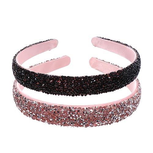 Gatuida 2 Stück Bejewelled Haarbänder mit Funkelnden Strasssteinen Teiliges in Schwarz und Modischer Haarschmuck für Damen Komfortabel Gepolstert für Partys Hochzeiten und Festivals von Gatuida