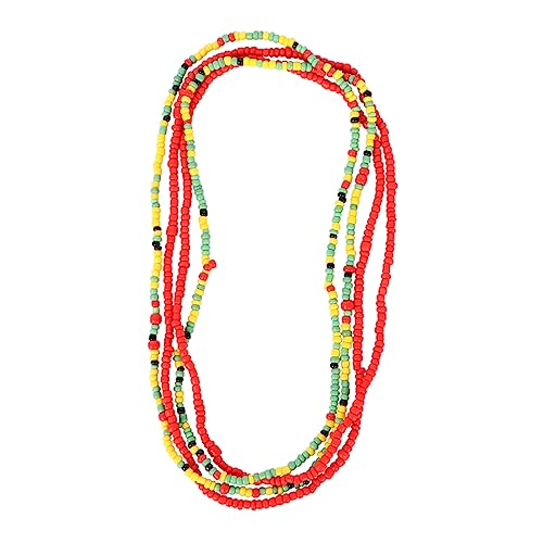Gatuida 2 Stück Bikini Kette Teiliges Set Bunte Taillenkette mit Perlen Bauchschmuck für Frauen Doppelseitige Kette Handgemachte Bauchperlen Strand Accessoire von Gatuida