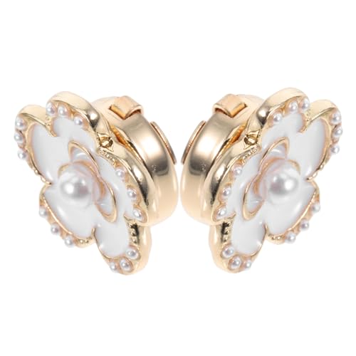 Gatuida 2stücke Blumen Manschettenknöpfe Mit Perlenabdeckung Vergoldet Für Hemden Schmuck-accessoires Für Frauen Dekorativ Für Ärmel Diy-kleidungszubehör von Gatuida