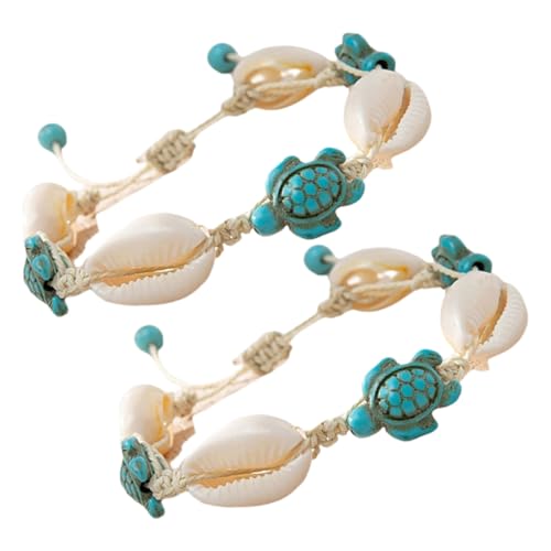 Gatuida 2stücke Muschel Und Schildkröte Armband Boho Stil Strand Souvenir Motiv Fußkettchen Für Sommer Urlaub Tragen Als Arm- Oder Fußkette von Gatuida