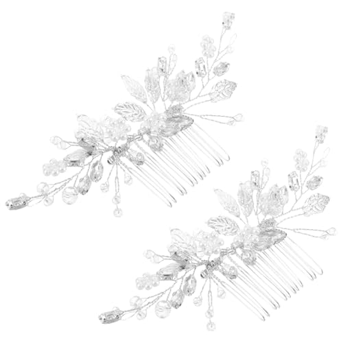 Gatuida 2stücke Haarkamm Für Hochzeit Mit Blattmotiv Kunstperlen Und Kristallen Glitzernder Seitenkamm Als Haarschmuck Für Frauen Mädchen Und Brautjungfern von Gatuida