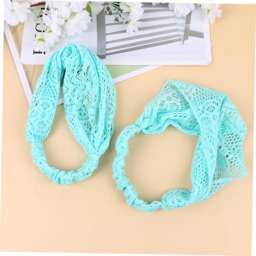 Gatuida 2 Stück Breites Spitzen haarband Damen Elastisches Dehnbares Haarband Modisches Stirnband für Frauen Mädchen Feine Verarbeitung Romantisches Design One Blau von Gatuida