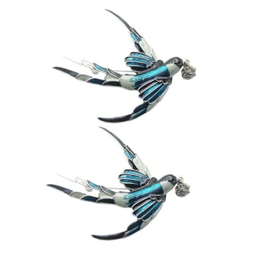 Gatuida 2 Stück Bunte Legierungs Broschen mit Diamantbesatz Kreative Schwalbenform Handbemalt Langlebige Anstecknadeln Modische Schmuck Dekoration für Damenkleidung von Gatuida