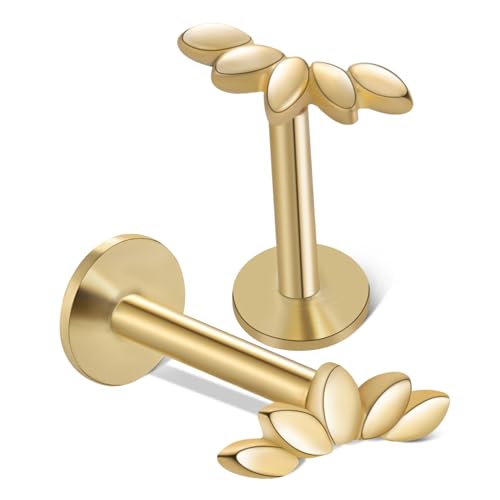 Gatuida 2 Stück Cartilage Ohrstecker Flacher Rücken Damen Ohrringe Minimalistisches Design Komfortabel für Helix Conch Piercing Stilvoller Schmuck Sanfte Glatte Oberfläche von Gatuida
