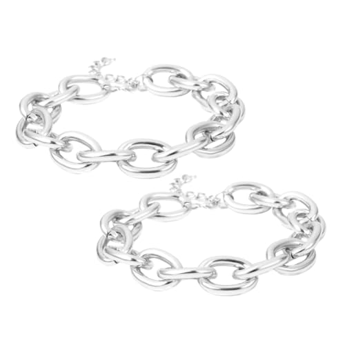 Gatuida 2 Stück Chunky Punk Link Chain Choker Halskette Damen Vintage Metall Statement Schmuck Geometrisch Minimalistisches Design Robust und Modisch für Frauen und Mädchen von Gatuida