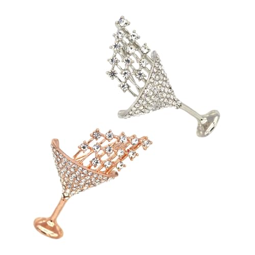 Gatuida 2 Stück Cocktailglas Brosche Kreative Party Anstecknadel Modisches Schmuckaccessoire für Damen Geeignet für Kleid Schal Hut Festliche Anlässe Bunte Farbauswahl Zufällige Farbe von Gatuida